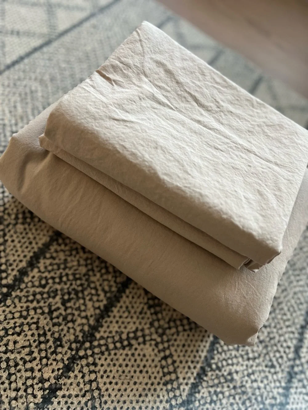100% Cotton King Duvet Cover w/Pillow Covers (Shams), Tan/Khaki